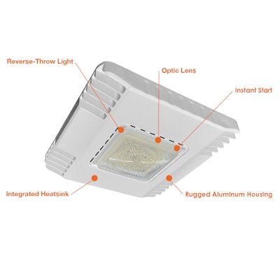 Envision LED-CP2-WH-150W-40/50K-150W-30K, 120/277V, Large Square Canopy Slim-Line - White