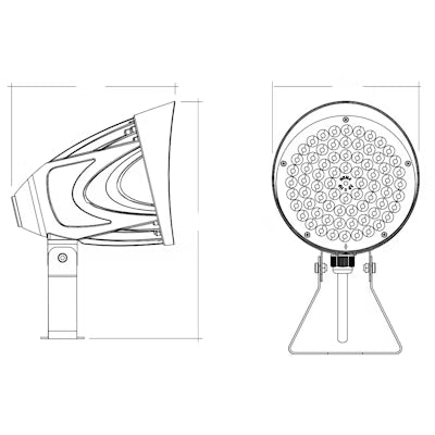 Envision LED-BLT-3P25W-TRI-BZ-TR-UNV Bullet Flood Trunnion: MAGNA-Line - Bronze