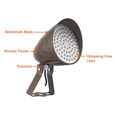 Envision LED-BLT-3P25W-TRI-BZ-TR-UNV Bullet Flood Trunnion: MAGNA-Line - Bronze