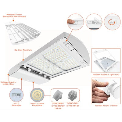 Envision LED-ARL3-OPT-5P450-TRI-WH-UNV-330W-30K, 120/277V, Large Area Light Optic-Line - White