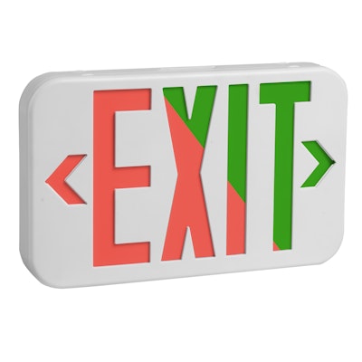 Envision LED-EM-EXT-RG-WH LED Emergency Exit Sign GREEN Single or Double Sided - White