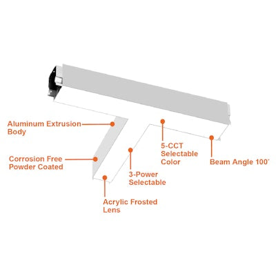 Envision LED-ALIN2-22X10-T-3P36-D-5CCT-WH-TML ARCY-LINE: 22X10" T-Shape (Trimless)