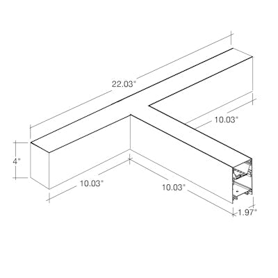 Envision LED-ALIN2-22X10-T-3P36-UD-5CCT-WH ARCY-LINE: 22X10" T-Shape Downlight