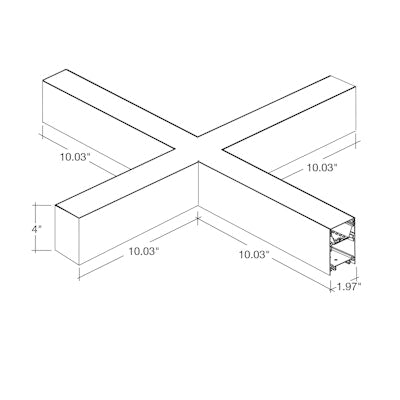 Envision LED-ALIN2-22X22-X-3P50-UD-5CCT-WH ARCY-LINE: 22X22" X-Shape Downlight