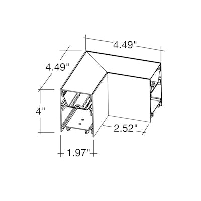 Envision LED-ALIN2-L-D-5CCT-WH-RTK ARCY-LINE: L-Shape Connector Recessed Flange - White