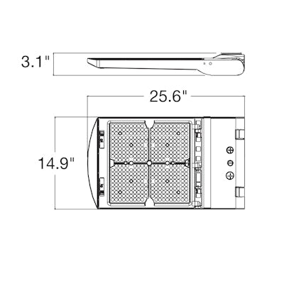 Envision LED-ARL3-OPT-5P450-TRI-BL-UNV-330W-40K, 120/277V, Large Area Light Optic-Line - Black