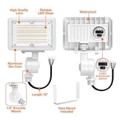 Envision LED-FL-15W-TRI-WH-KNYK-PC-15w-30K, 120-277V, Mini Area Floodlights XS-Line - White