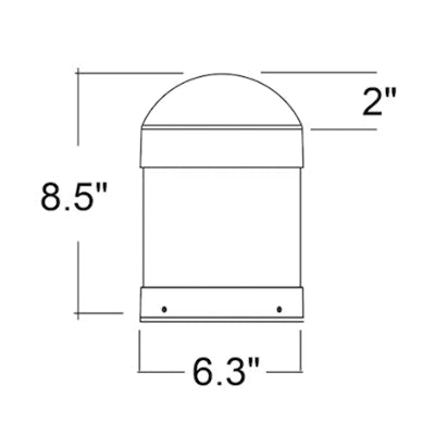 Envision LED-BLD-RD-5CCT-CN-DM-BL Bollard Head: Round Cone Dome Top - Black Finish - Black