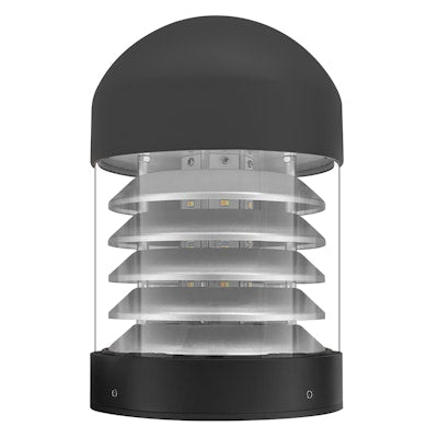 Envision LED-BLD-RD-5CCT-LV-DM-BL Bollard Head: Round Louver Dome Top - Black Finish - Black