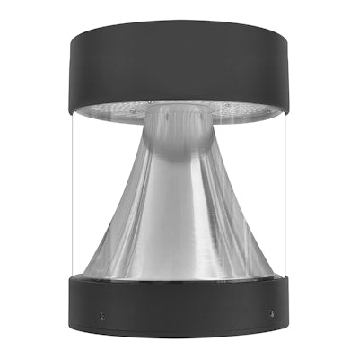 Envision LED-BLD-RD-5CCT-CN-FL-BL Bollard Head: Round Cone Flat Top - Black Finish - Black