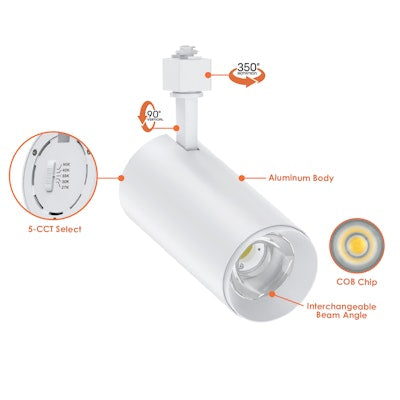 Envision LED-ATH-20W-5CCT-36D-WH Track Heads: ARCY-Line - White