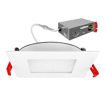 Envision LED-SL-PNL-6SQ-3P15W-5CCT-WH 6" External J-Box Square Downlight: Slim-Line - White