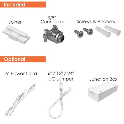 Envision LED-UC-42I-18W-5CCT-USB-WH-UNV-18W-30K, 120-277V, 42" Undercabinet Bar w/ USB/USB-C - White