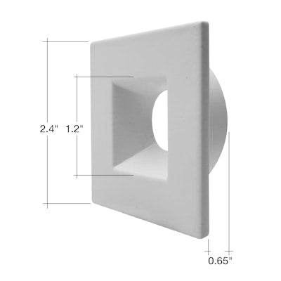 Envision DLJBX-1-TRIM-WH-SQ 1" White Square Smooth Trim