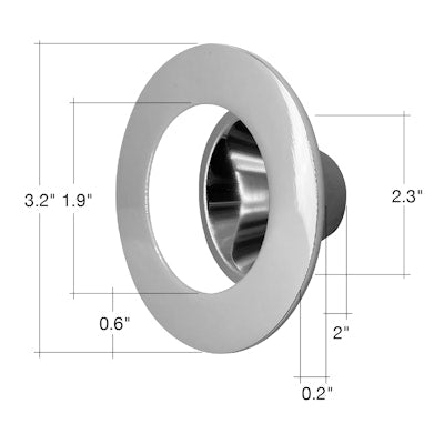 Envision DLJBX-2-TRIM-CH-S 2" Chrome In and Out Smooth Trim