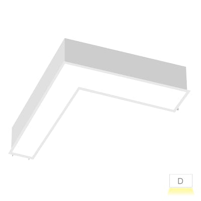 Envision LED-ALIN2-12X12-L-3P25-D-5CCT-WH-RTK ARCY-LINE: 12x12" L-Shape Downlight Recessed Flange