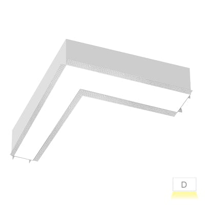 Envision LED-ALIN2-12X12-L-3P25-D-5CCT-WH-TML ARCY-LINE: 12x12" L-Shape Downlight (Trimless)