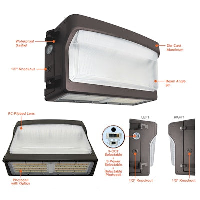 Envision LED-WPF-FC-21-3P100-TRI-BZ-PC-60W-30K, 120/277V, Full Cut Off Wall Packs Full-FC-Line - Bronze