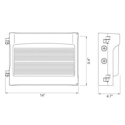 Envision LED-WPF-FC-21-3P100-TRI-BL-PC-60W-30K, 120/277V, Full Cut Off Wall Packs Full-FC-Line - Black