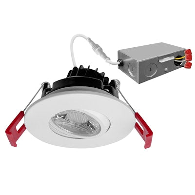 Envision LED-DLJBX-ADJ-3-6W-3WD-WH-R 3" Gimbal Downlight: SnapTrim-Line - White