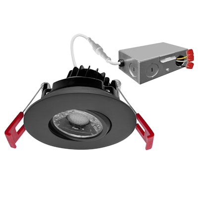 Envision LED-DLJBX-ADJ-4-12W-5CCT-BLK-R 4" Gimbal Adjustable Downlight Canless - Black