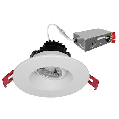 Envision LED-DLJBX-ADJ-3RG-8W-5CCT-WH-R 3" Regressed Gimbal Downlight: SnapTrim-Line - White