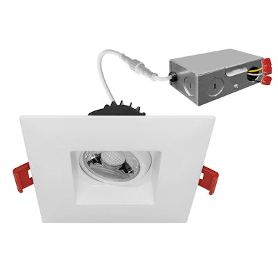 Envision LED-DLJBX-ADJ-3RG-8W-5CCT-WH-SQ 3" Regressed Gimbal Downlight: SnapTrim-Line - White