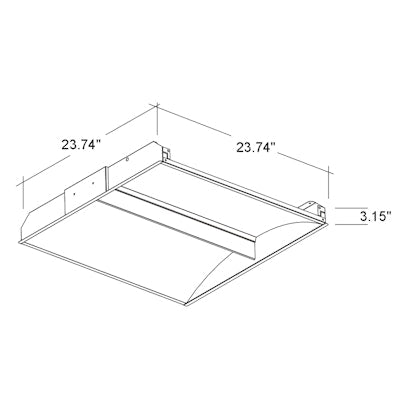 Envision LED-CBT-TL-2X2-3P40-4CCT-40W-30K, 120/277V, 2x2 LED Center Basket Thin LuxLume Troffer - White