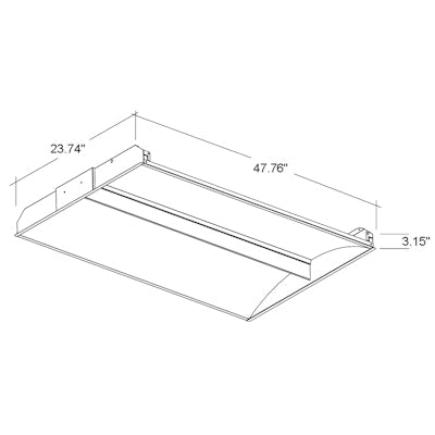 Envision LED-CBT-TL-2X4-3P50-4CCT-24W-30K, 120/277V, 2x4 LED Center Basket Thin LuxLume Troffer - White