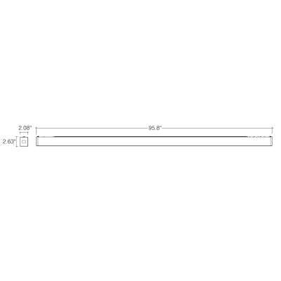 Envision LED-UDL2-8FT-3P100-5CCT-BL-60W-30K, 120/277V, C-Line 8' Suspended Linear w/ Uplight - Black