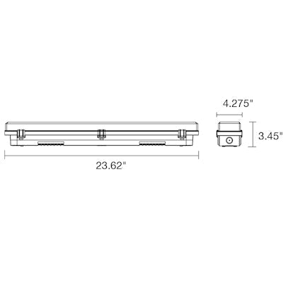 Envision LED-VPT-2FT-3P25-5CCT-UNV-15W-30K, 120/277V, 2' Linear Vapor Tight - White