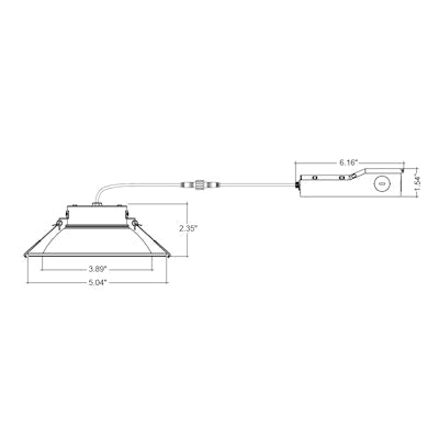 Envision LED-CMDEX-4-3M12-5CCT-CUNV-12W-30K, 120-347V, 4" Commercial Downlight CMD-Line - White