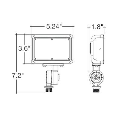 Envision LED-FL-15W-TRI-BL-KNYK-PC, 120-277V, Mini Area Floodlights XS-Line - Black