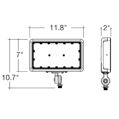 Envision LED-FL-3P100-TRI-BZ-KNYK-PC-60W-30K, 120-277V, Mini Area Floodlights XS-Line - Bronze