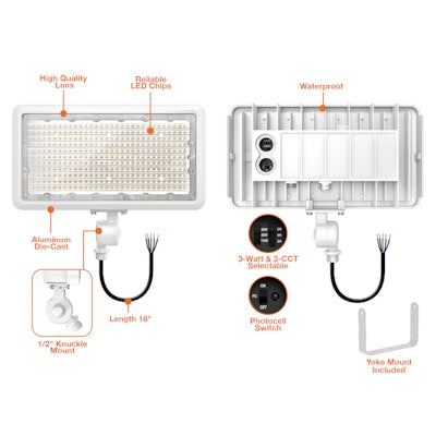 Envision LED-FL-3P150-TRI-WH-KNYK-PC-150W-30K, 120-277V, Mini Area Floodlights XS-Line - White