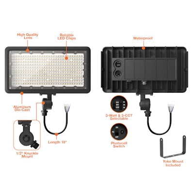 Envision LED-FL-3P150-TRI-BL-KNYK-PC-150W-50K, 120-277V, Mini Area Floodlights XS-Line - Black