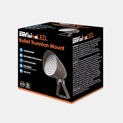 Envision LED-BLT-3P25W-TRI-BZ-TR-UNV Bullet Flood Trunnion: MAGNA-Line - Bronze