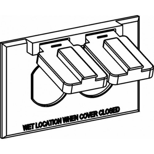 Orbit 1C-DH-W 1-Gang Weatherproof Device Cover 1 Duplex Horizontalontal Device Mount - White