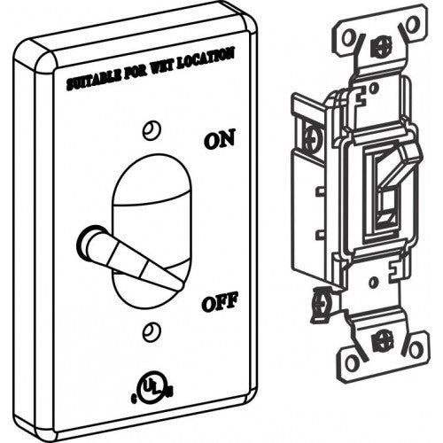 Orbit 1CA-SW15-W 1-Gang Lever Cover With S/P 15A Switch, Device Mount, Aluminum - White