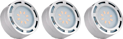 Westgate LED-PL3NKL 120V LED 3-Pack Puck Light - Nickel