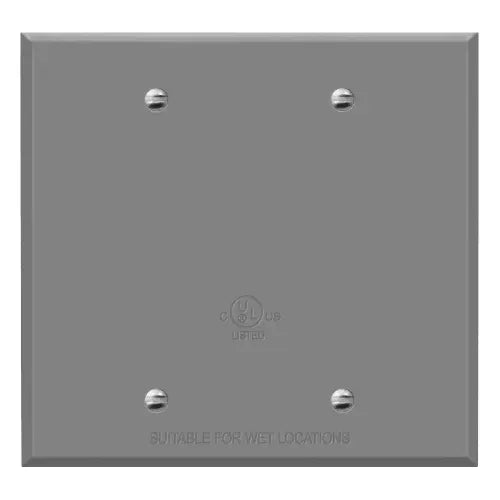 2 - Gang Weatherproof Blank Cover - Chrome Finish - Sonic Electric