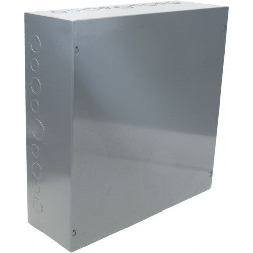 Orbit 24244 Indoor NEMA Type 1 Screw Cover Enclosure With K.O. 24" X 24" X 4" - Gray