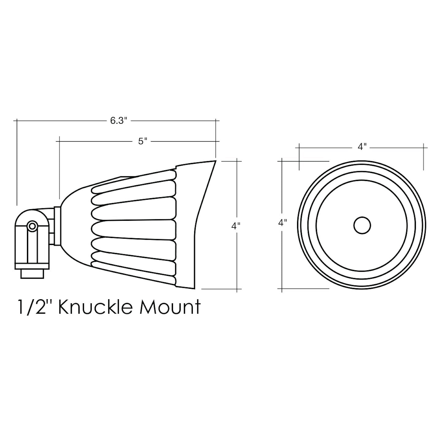 25W 3-CCT LED Bullet Flood with 1/2" Knuckle