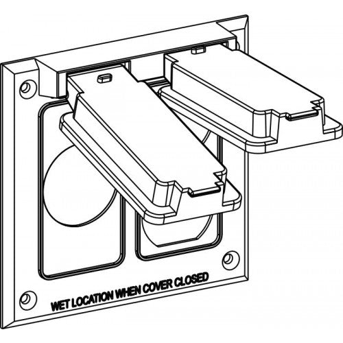 Orbit 2C-SD 2-Gang Weatherproof Cover 1 Switch & 1 Duplex, Device Moun