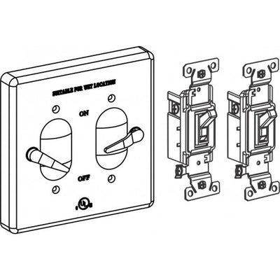 Orbit 2CA-SW15-W 2-Gang AL. Weatherproof Lever Switch Cover With TS15, Device Mount - White