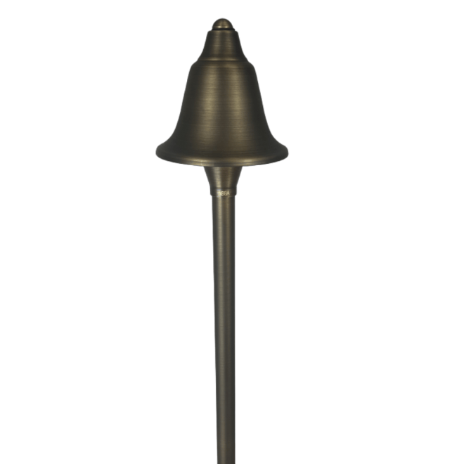 ABBA Lighting USA PLB17 Heavy-Duty Cast Brass Path Light, 12V Low Voltage, G4 LED Compatible, IP65 - Natural Brass Finish