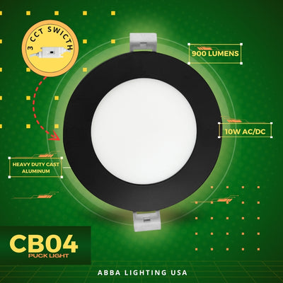 ABBA CB04 12V 10W 3-CCT LED Puck Light - 900 Lumens