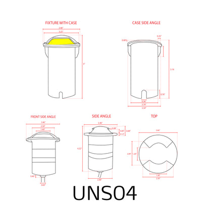 ABBA UNS04 12V BI Directional Stainless Steel In-Ground Well Light