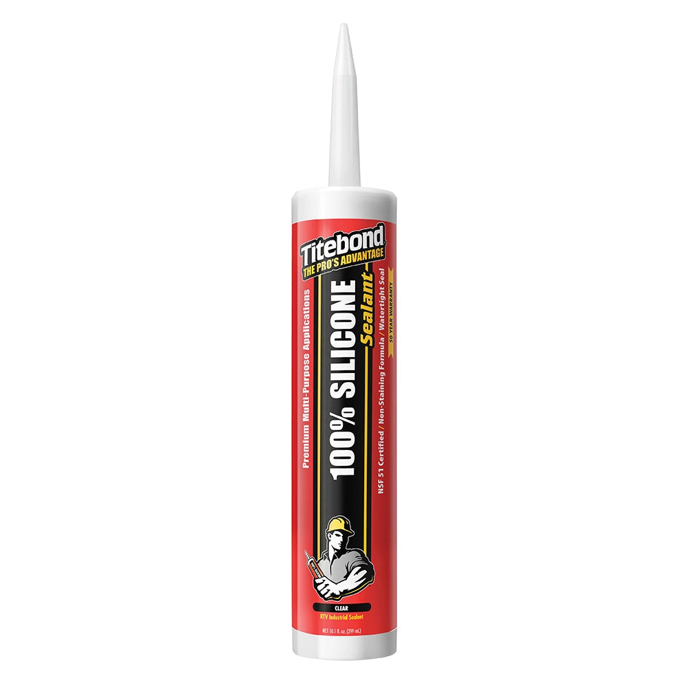 Titebond 100% Silicone Sealant Waterproof Clear 10.1oz