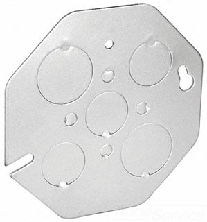 4" Octagonal Concrete Outlet Box Cover with Knockouts